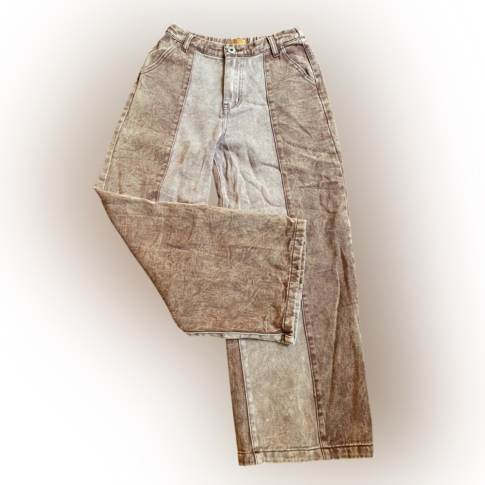 POL jeans Beige Tan Colorblock Cotton Denim Jeans POL pants Women Sz Small 2 - 4